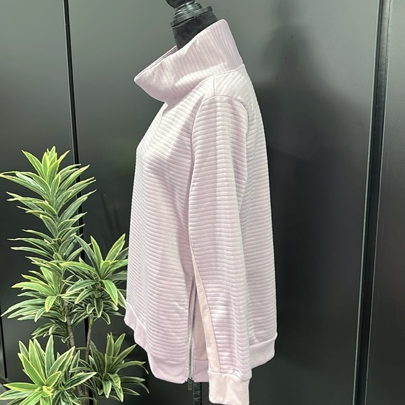 The Sweatshirt Project Ribbed,high loose neck, zipper detail,rib knit cuff/waist - Picture 2 of 9